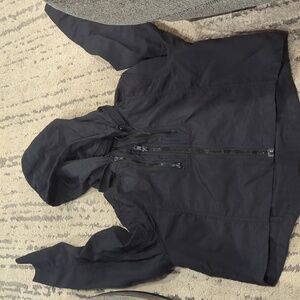 Levelwear Verve Crop Jacket Womens Black Hidden Hoodie Full Zip Pockets